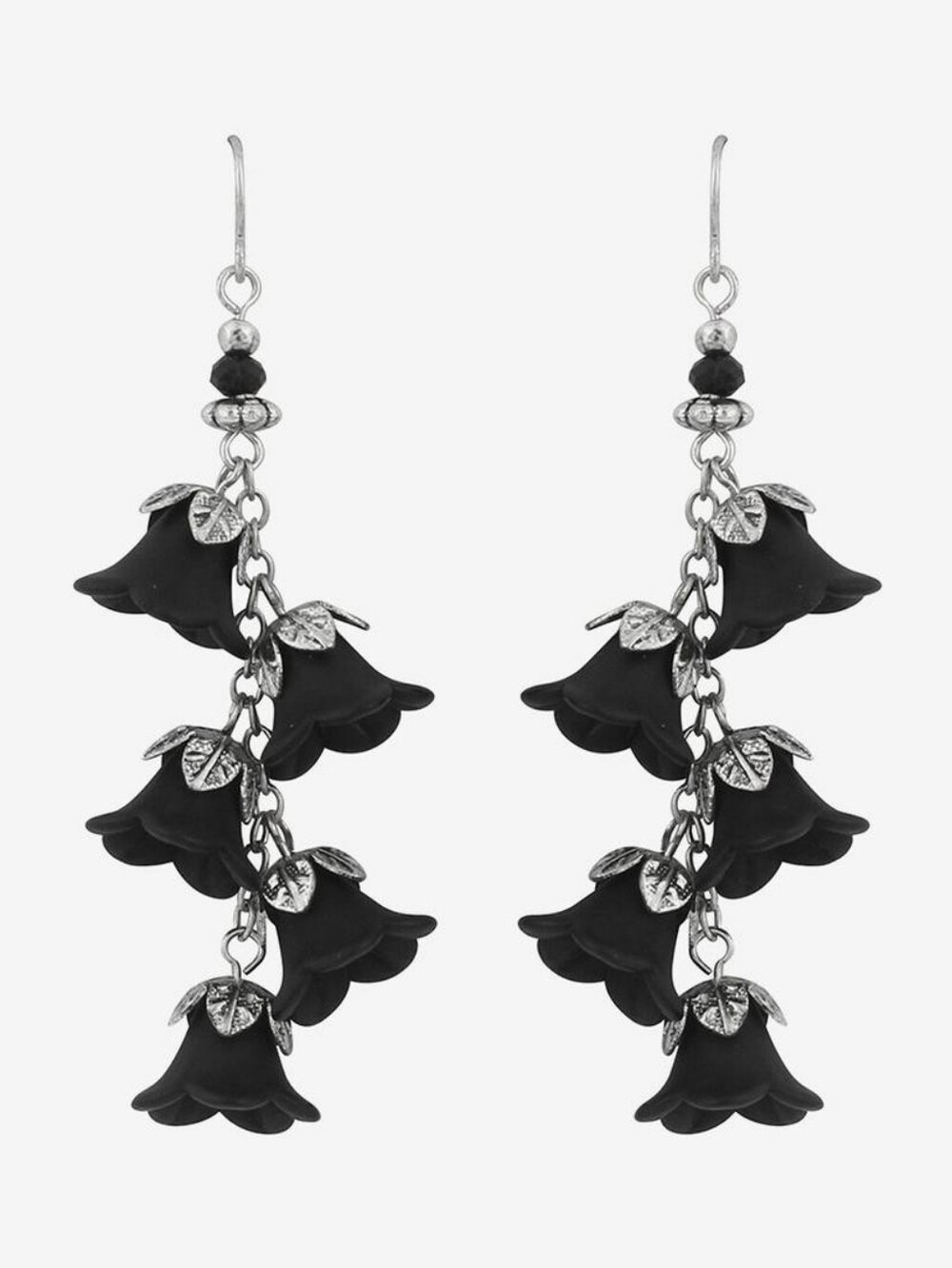 Thorn & Fable Black Rose Drop Earrings Hot Topic